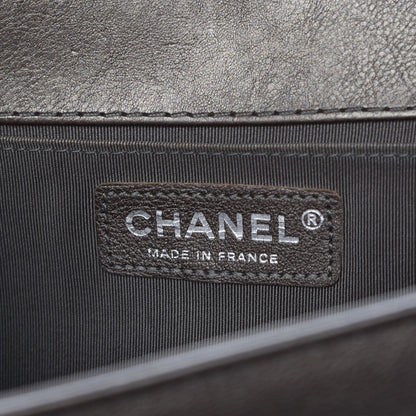 Chanel Metallic Calfskin Quilted Medium Boy Flap Dark Silver 6 of 8