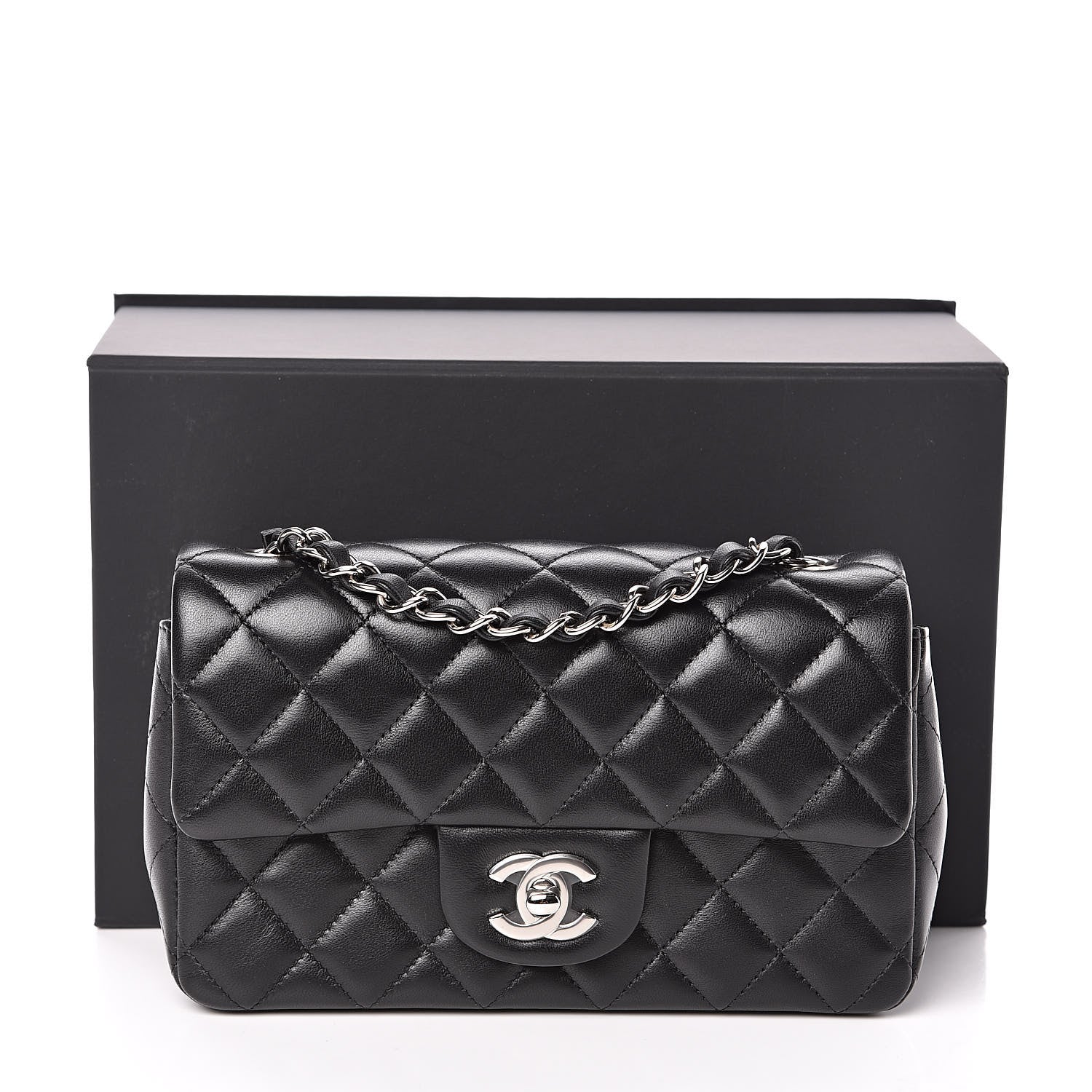 Chanel Lambskin Quilted Mini Rectangular Flap Black 11 of 11
