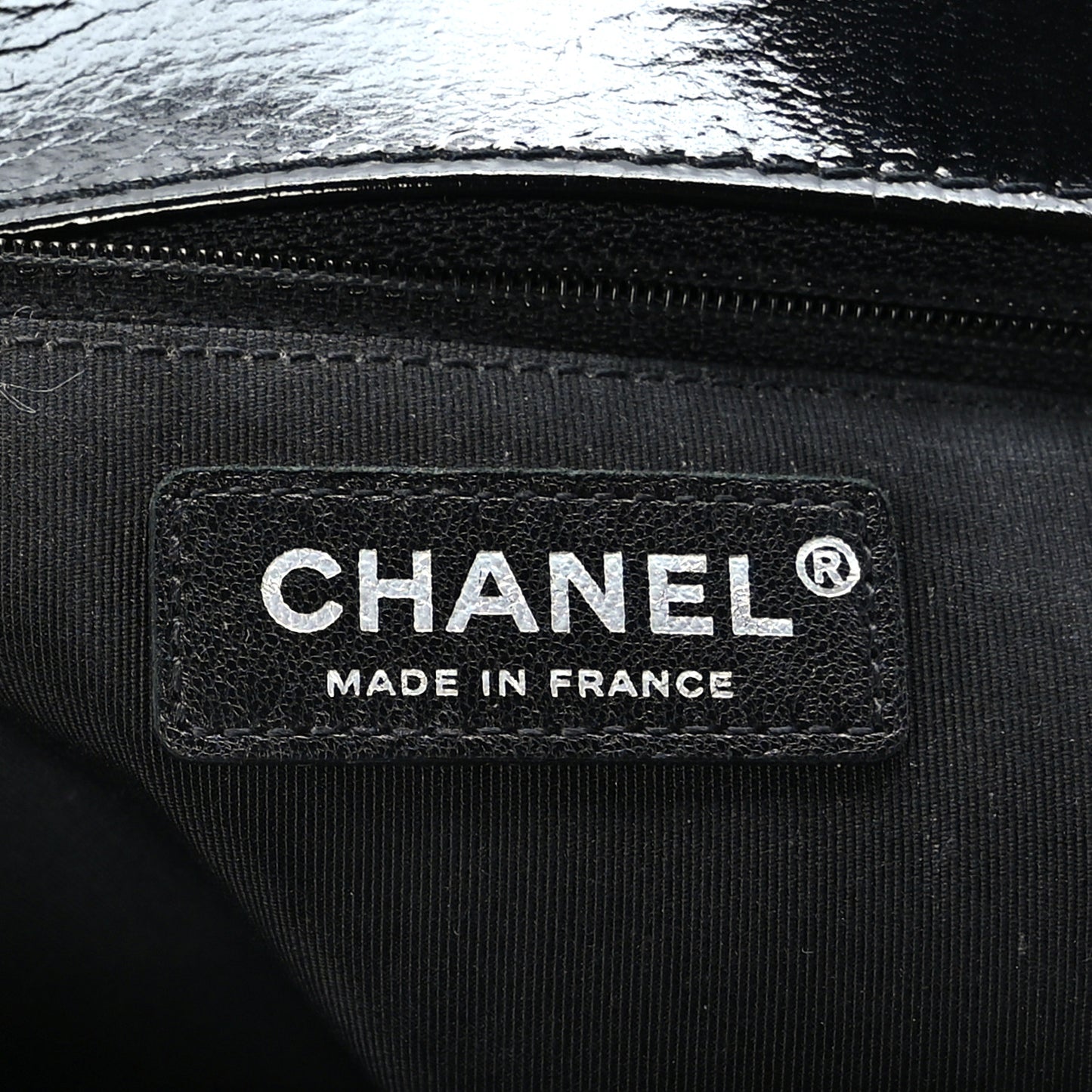Patent Calfskin Enamel Quilted New Medium Boy Flap Black