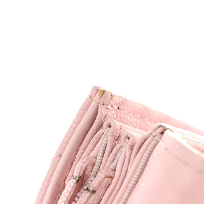 Chanel Caviar Quilted Crystal CC Large Gusset Flap Wallet Pink 15 of 17