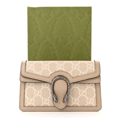 Gucci GG Supreme Monogram Textured Dollar Calfskin Super Mini Dionysus Shoulder Bag Beige Mystic White Oatmeal 10 of 10