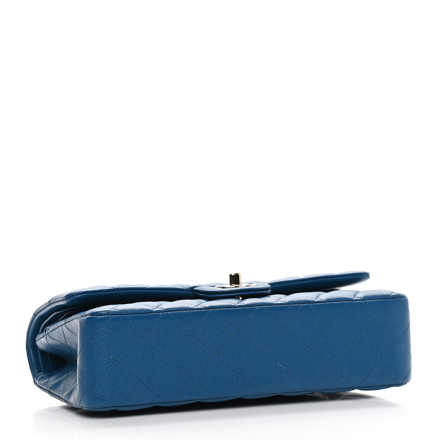 Chanel Caviar Quilted Medium Double Flap Blue 4 of 12