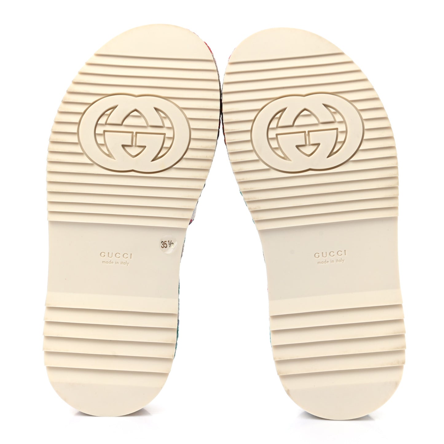 Linen Psychedelic Mini GG Monogram Angelina Platform 55mm Slide Sandals 35.5 Multicolor