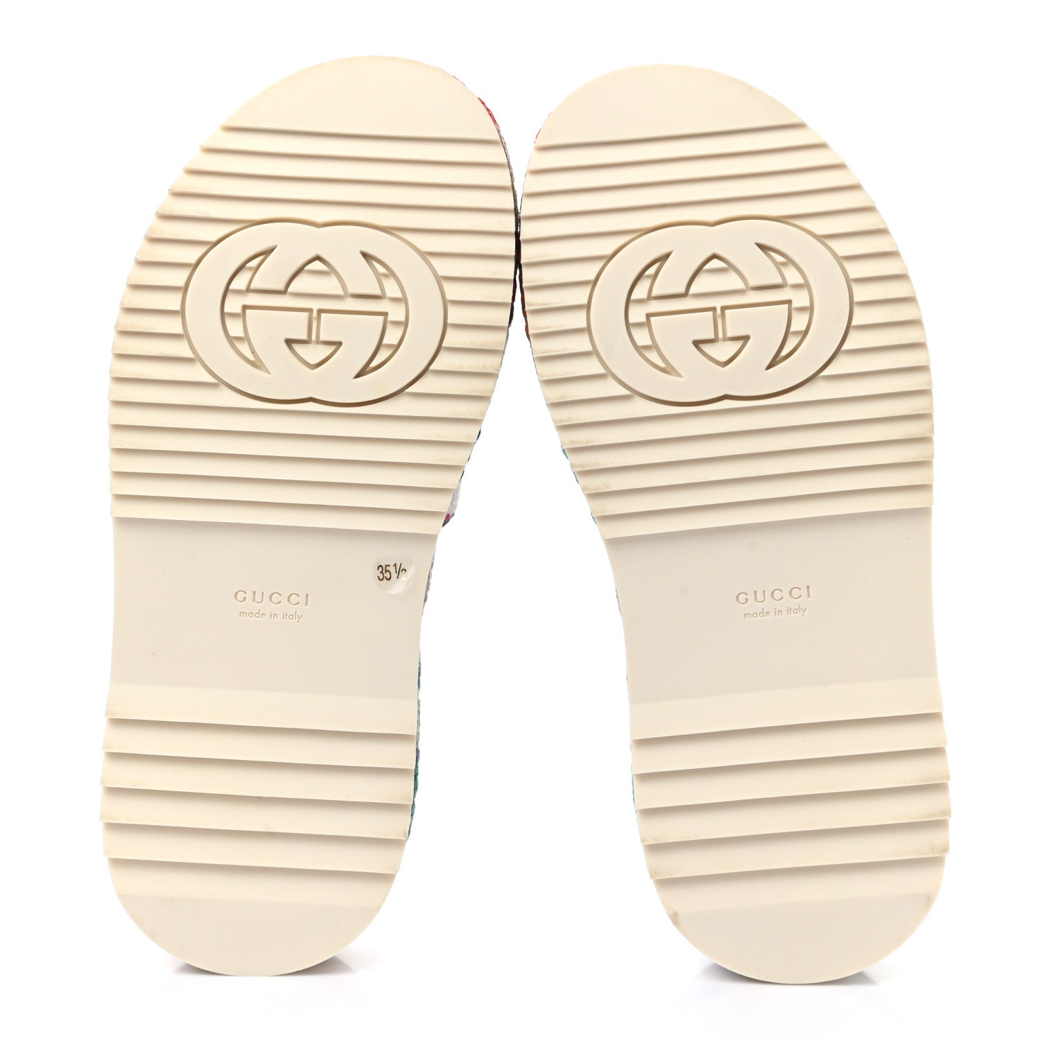 Gucci Linen Psychedelic Mini GG Monogram Angelina Platform 55mm Slide Sandals 35.5 Multicolor 5 of 8