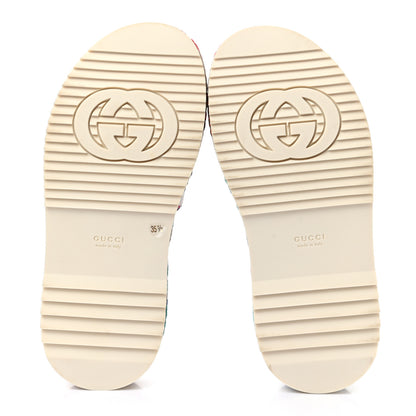 Gucci Linen Psychedelic Mini GG Monogram Angelina Platform 55mm Slide Sandals 35.5 Multicolor 5 of 8