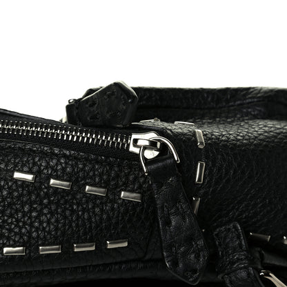 Fendi Cuoio Romano Metal Stitch Mini Backpack Charm Black 6 of 6