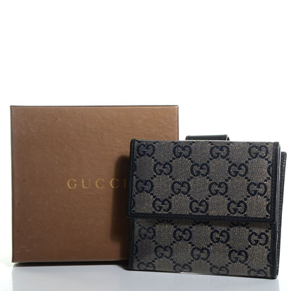Gucci Crystal Monogram Icon Bar French Flap Wallet Navy 8 of 8