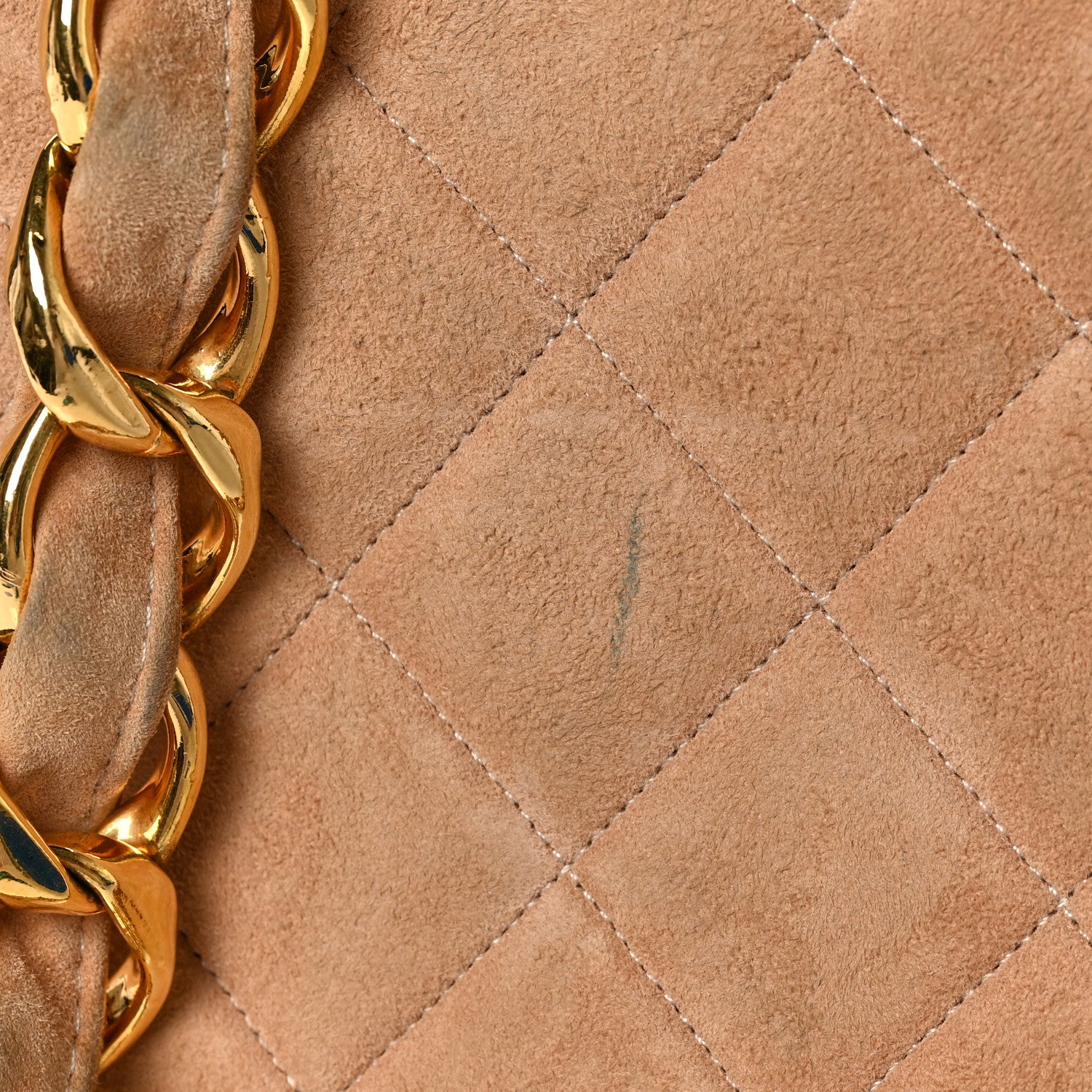 Chanel Suede Quilted CC Timeless Shopping Tote Beige 9 of 12