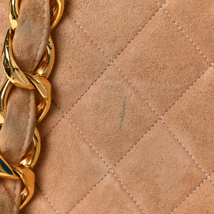 Chanel Suede Quilted CC Timeless Shopping Tote Beige 9 of 12