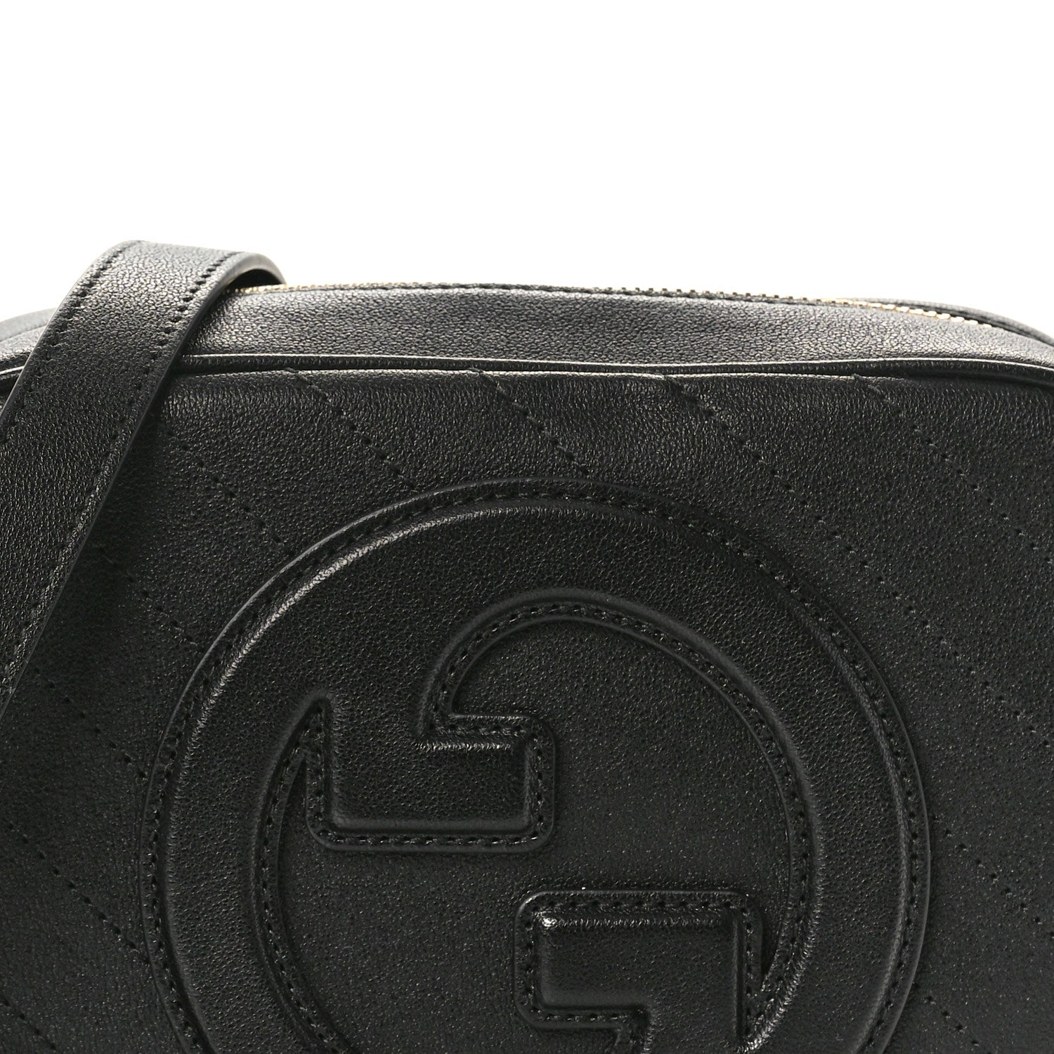 Gucci Sakai Be Green Calfskin Diagonal Stitched Small Blondie Shoulder Bag Black 8 of 10