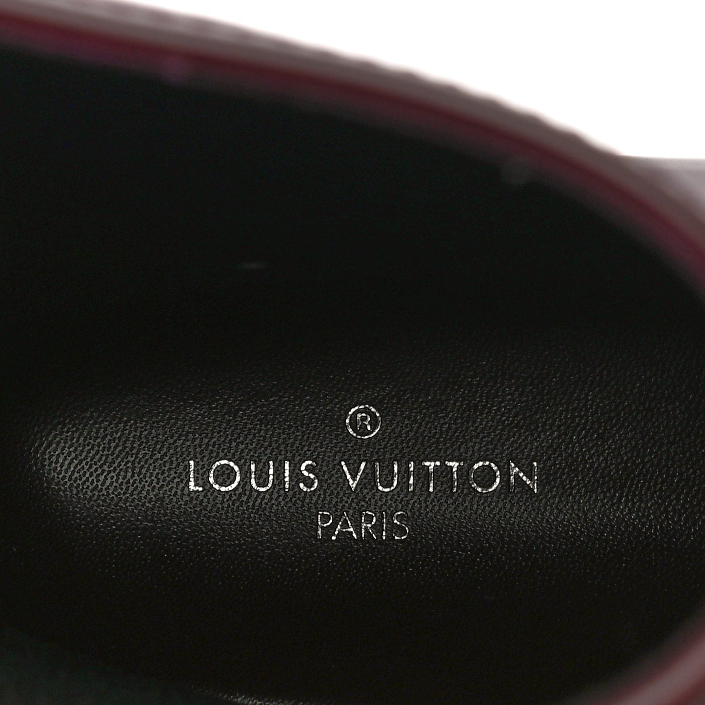 Rubber Embossed Monogram Drops Flat Half Boots 39 Burgundy