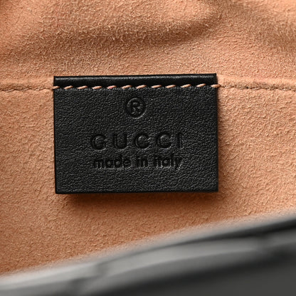 Gucci Calfskin Matelasse Small GG Marmont Chain Shoulder Bag Black 6 of 14