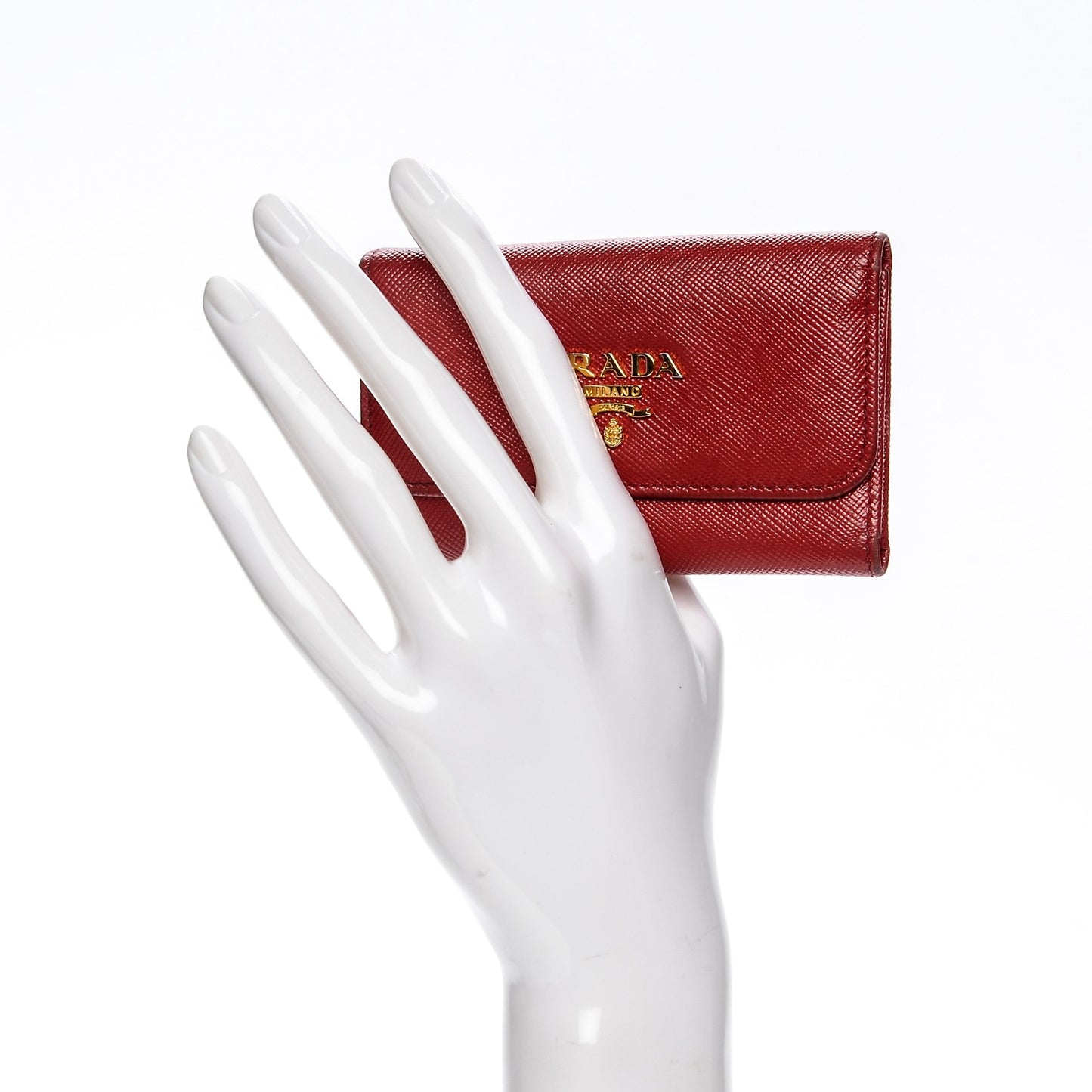 Saffiano Metal 6 Key Holder Fuoco