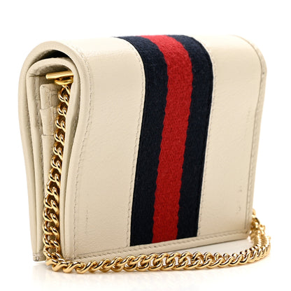 Gucci Calfskin Web Rajah Chain Card Case Wallet White 4 of 9