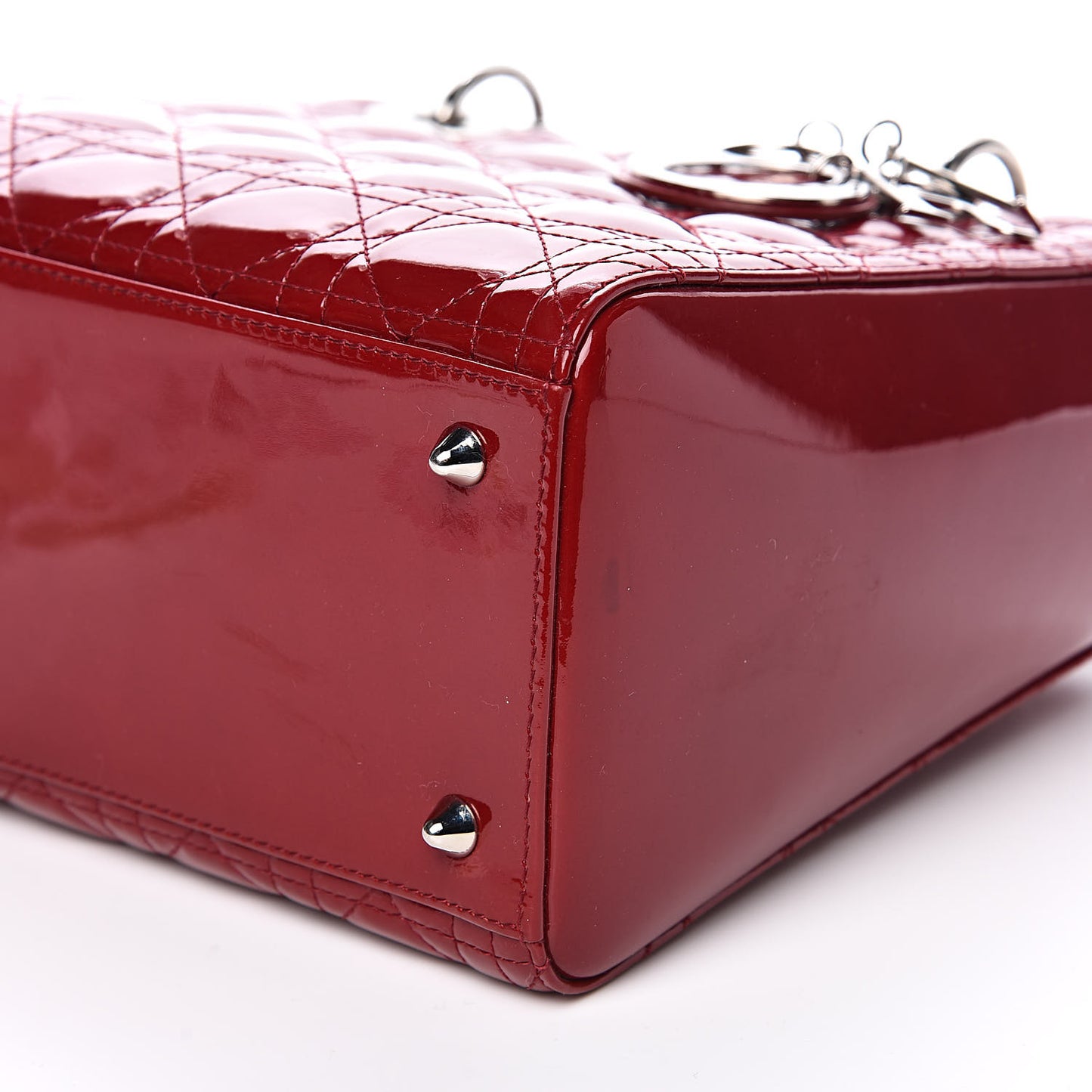 Patent Cannage Medium Lady Dior Red