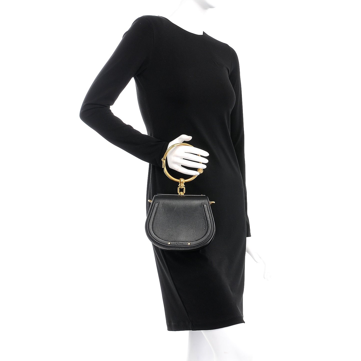 Calfskin Small Nile Bracelet Bag Black