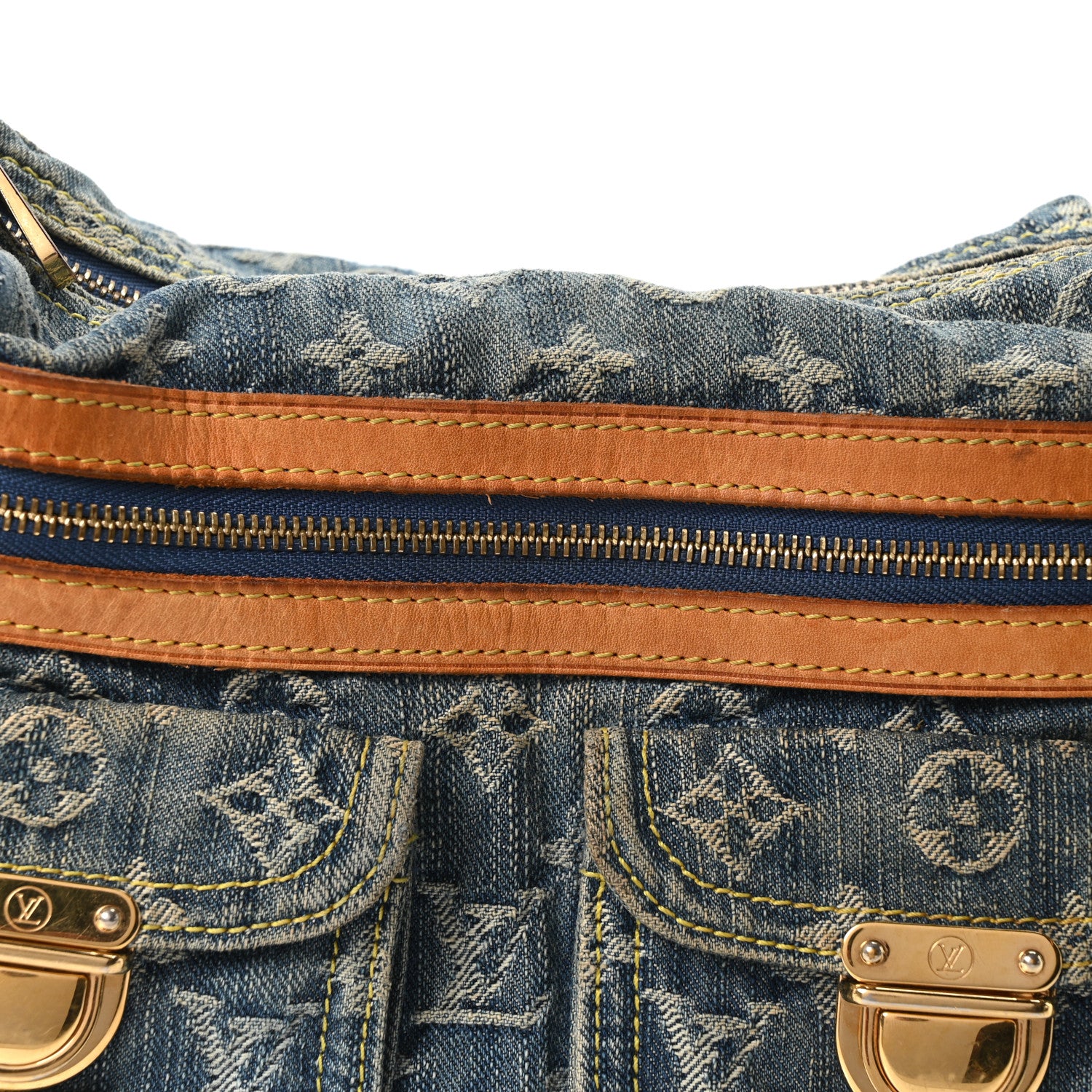 Louis Vuitton Monogram Denim Baggy PM Blue 6 of 8