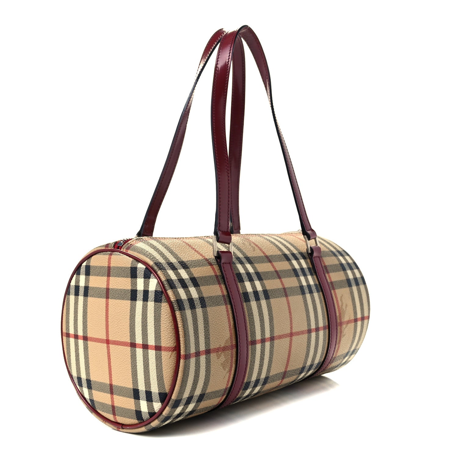 Burberry Haymarket Check Barrel Bag Brown 2 of 10