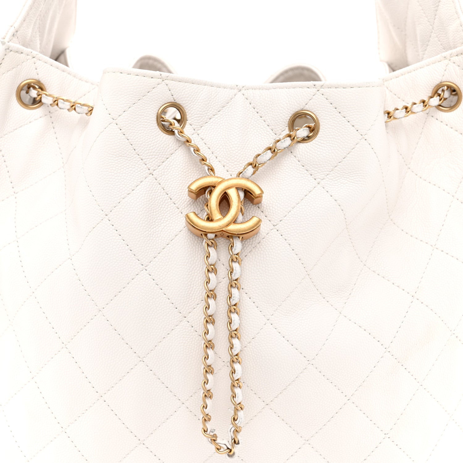 Chanel Caviar Quilted Medium Chanel 25 Handbag White 9 of 11