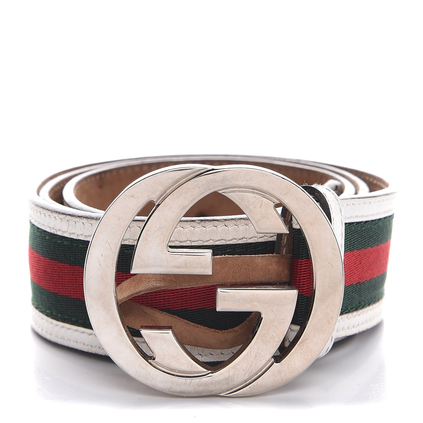 Canvas Web Interlocking G Belt 85 34 White