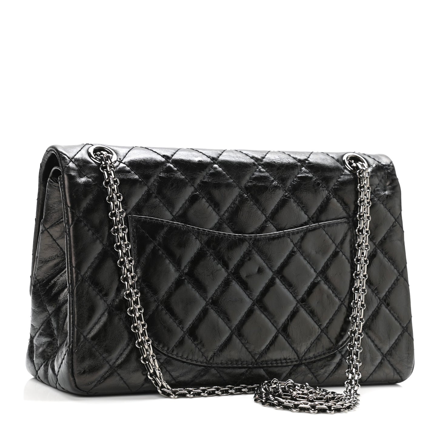 Metallic Aged Calfskin Quilted 2.55 Reissue 226 Flap Black