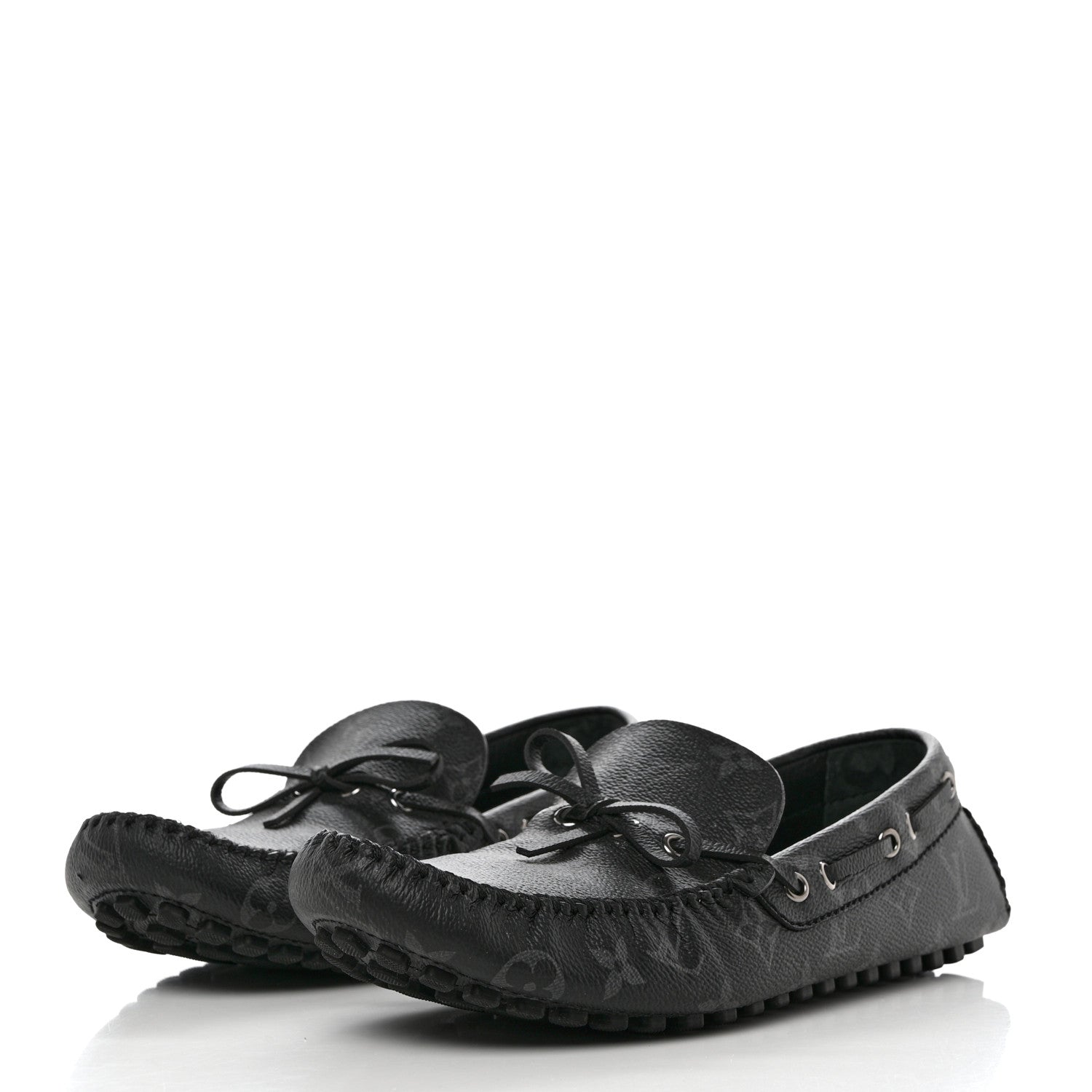 Louis Vuitton Monogram Eclipse Mens Arizona Car Shoe Moccasin Loafers 7.5 3 of 8