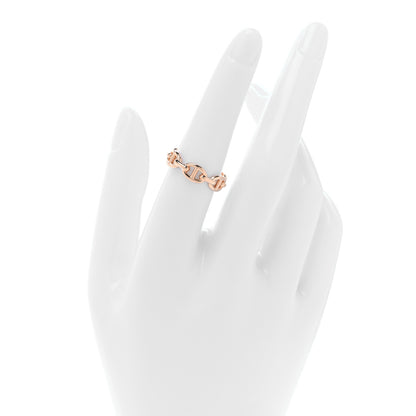 Hermes 18K Rose Gold PM Chaine d'Ancre Enchainee Ring 54 6.75 2 of 5