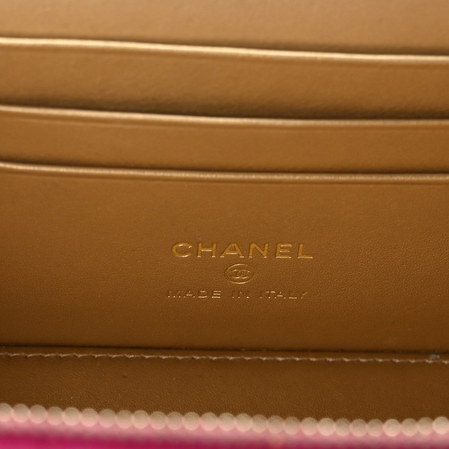Chanel Lambskin Quilted Small Pearl Crush Vanity Case With Chain Fuchsia 6 of 9