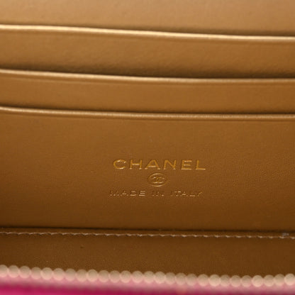Chanel Lambskin Quilted Small Pearl Crush Vanity Case With Chain Fuchsia 6 of 9