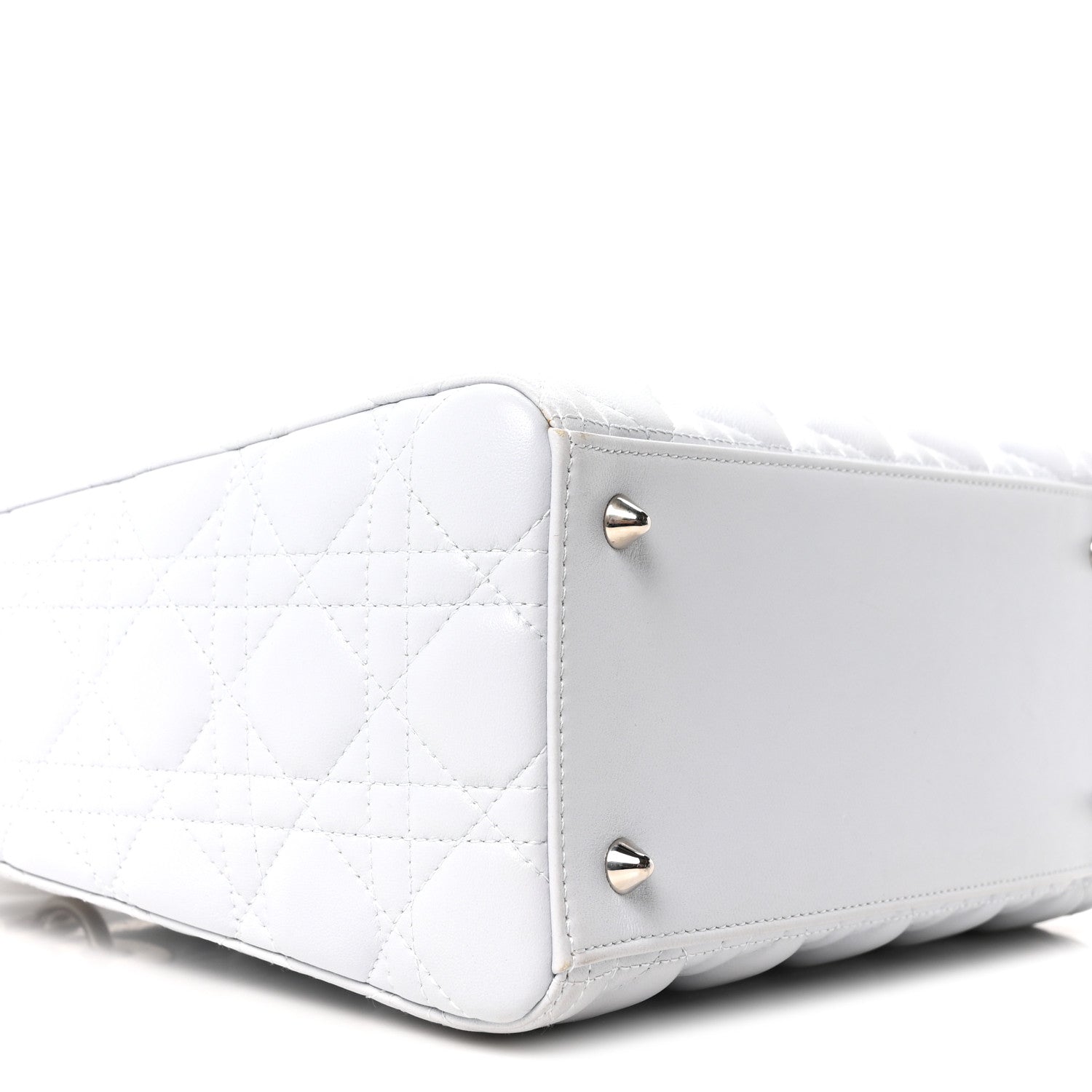 Christian Dior Lambskin Cannage Medium Lady Dior Crystal Strap Light Blue 9 of 10