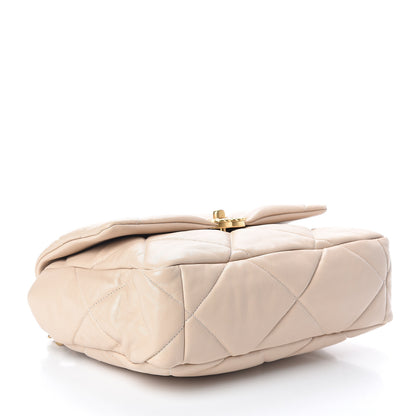 Chanel Lambskin Quilted Large 19 Flap Beige 3 of 9