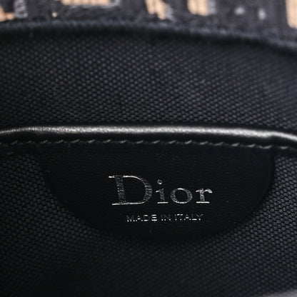 Christian Dior Oblique Embroidered Lace Mini Book Tote With Strap Blue White 6 of 9