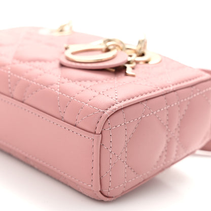 Christian Dior Lambskin Cannage Micro Lady D-Joy Rose De Vents 8 of 9