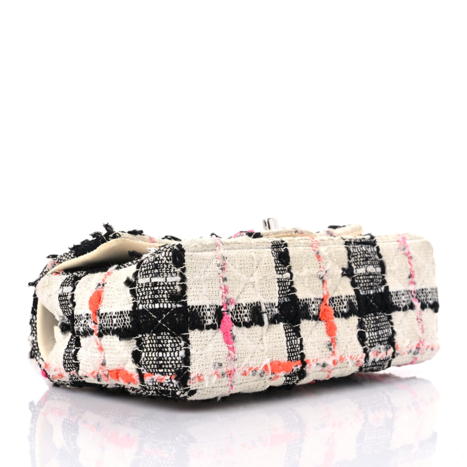 Chanel Tweed Quilted Mini Rectangular Flap Black White Pink 4 of 19
