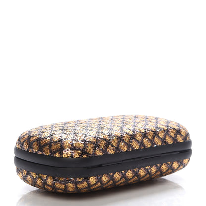 Bottega Veneta Metallic Paillettes Sequin Intrecciato Knot Clutch 4 of 6