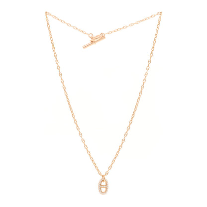 Hermes 18K Rose Gold Diamond PM New Farandole Pendant Necklace ST 3 of 6