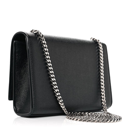 Saint Laurent Grain De Poudre Small Monogram Kate Satchel Black 3 of 9
