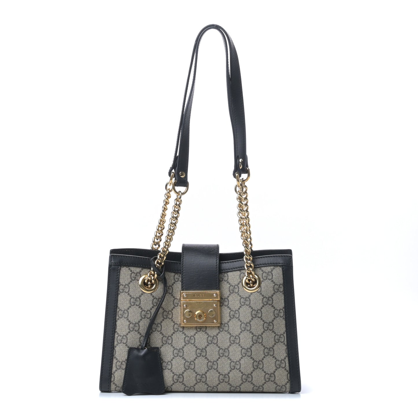GG Supreme Monogram Small Padlock Tote Black