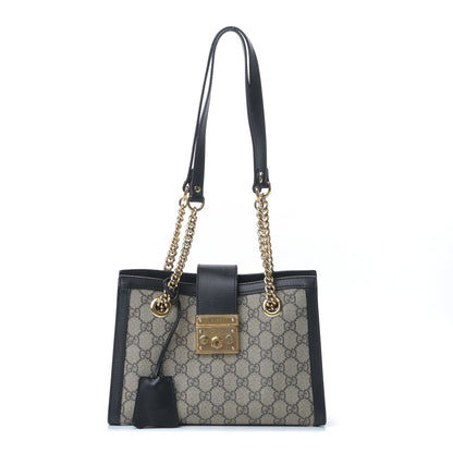 Gucci GG Supreme Monogram Small Padlock Tote Black 1 of 9