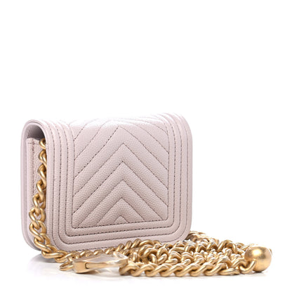 Chanel Caviar Chevron Boy Flap Waist Belt Bag Light Purple 2 of 9