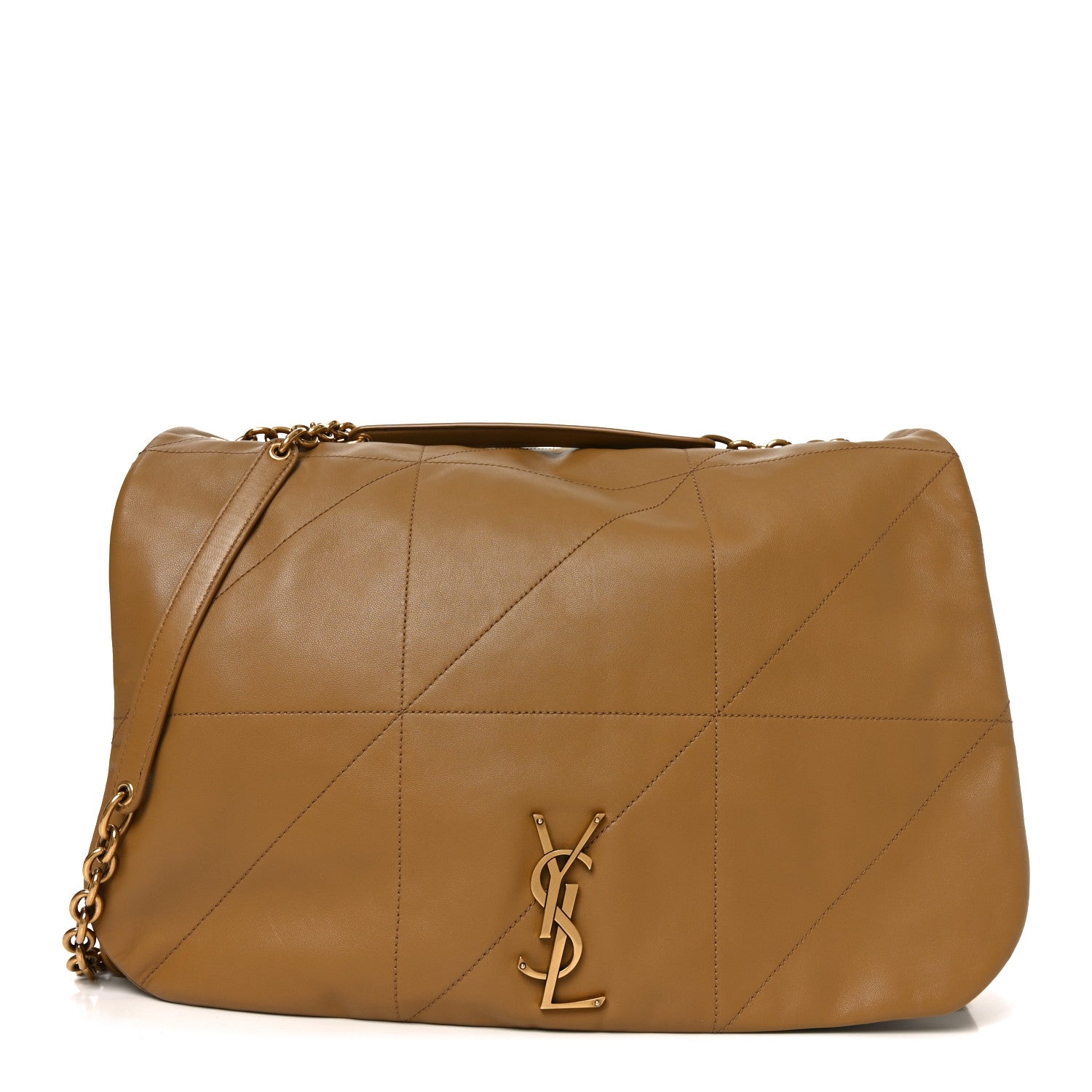 Saint Laurent Lambskin Matelasse Monogram Large Jamie 4.3 Tabac Brown 1 of 10
