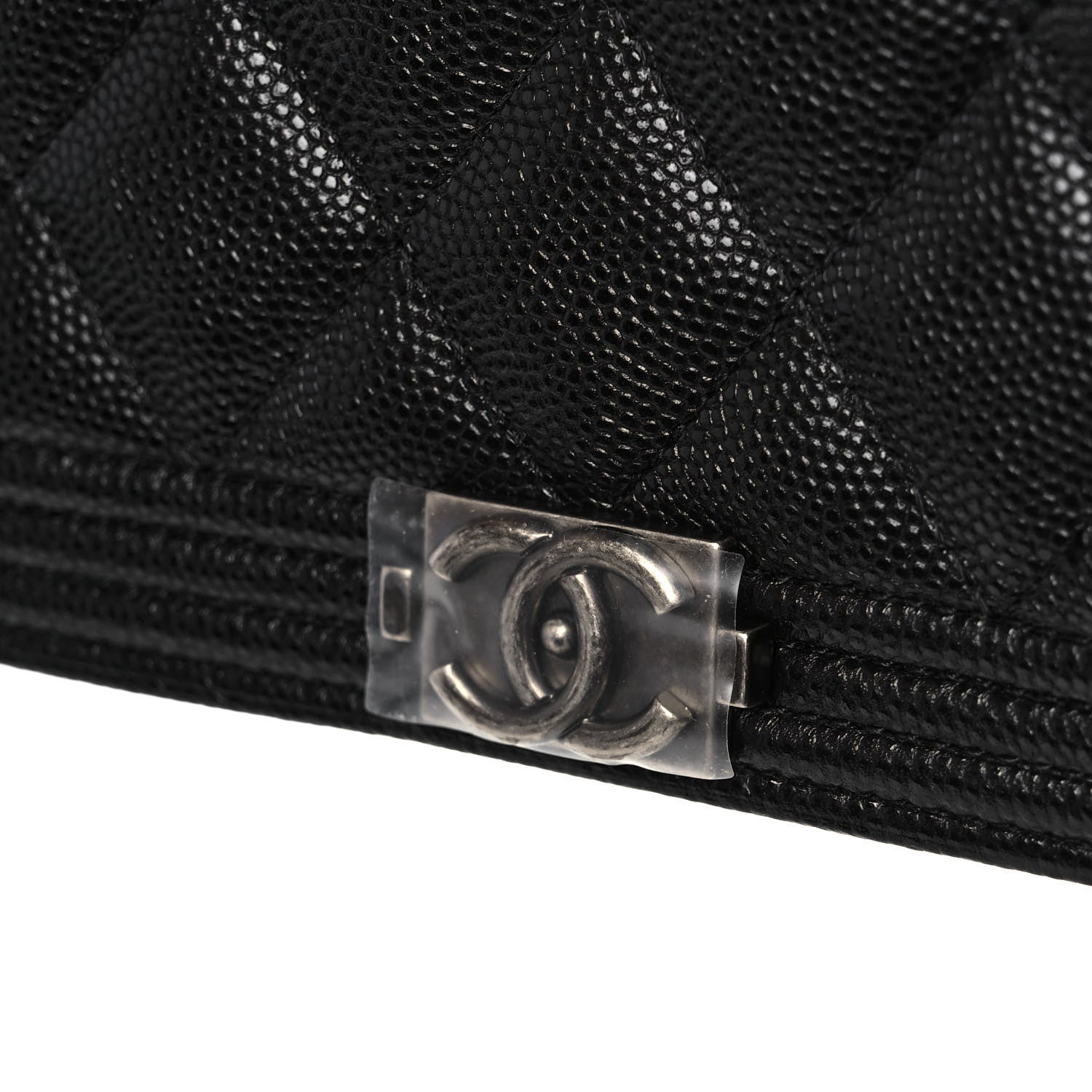 Chanel Caviar Quilted Boy Wallet On Chain WOC Black 11 of 12
