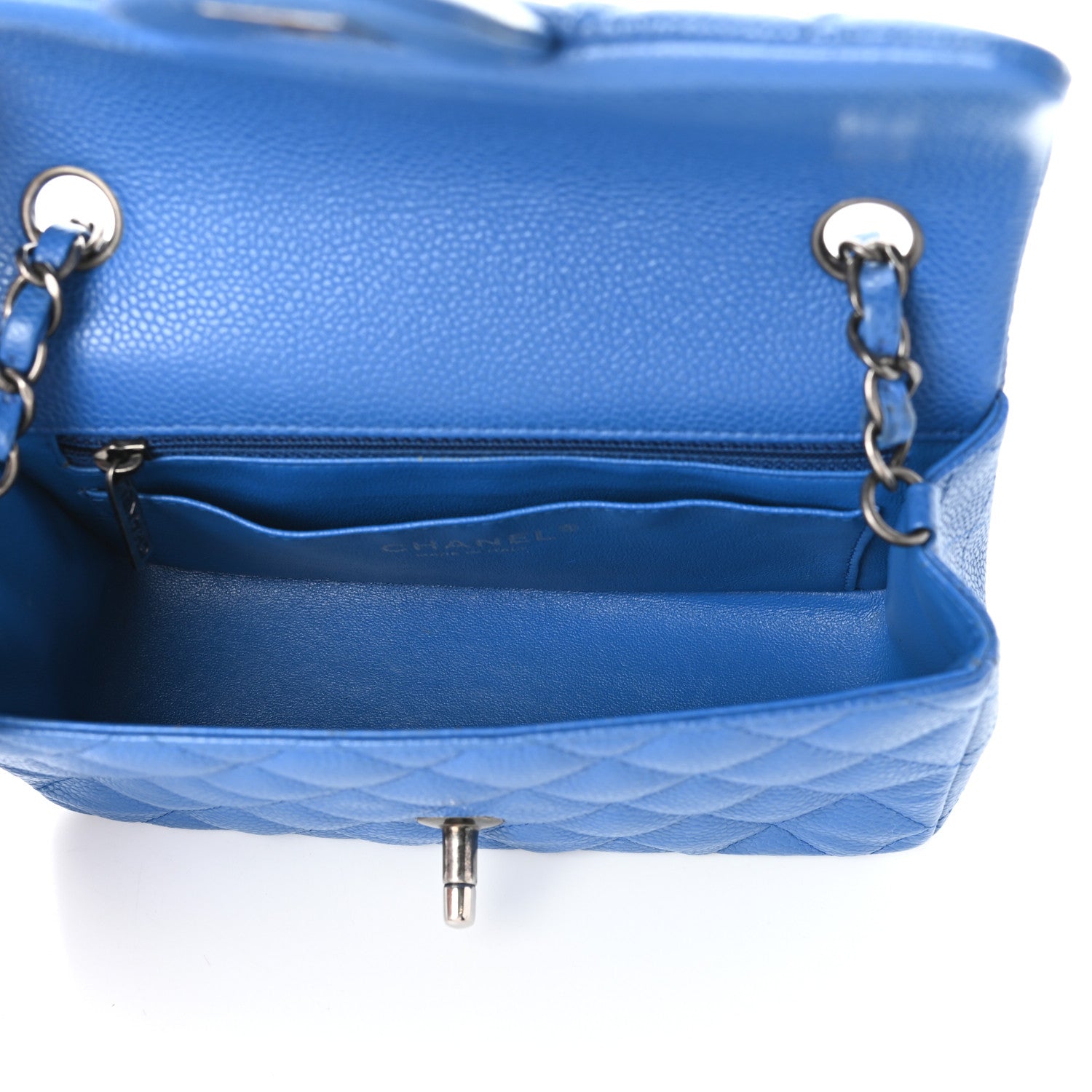 Chanel Caviar Quilted Mini Rectangular Flap Blue 5 of 10