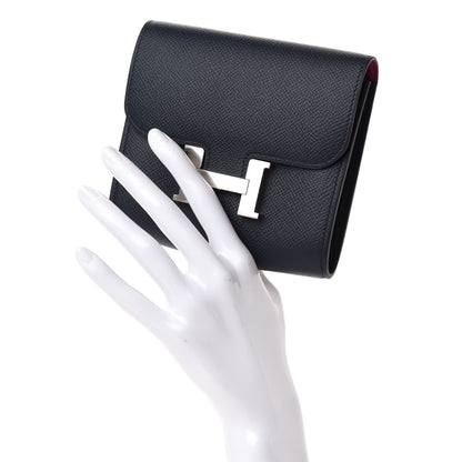 Hermes Epsom Constance Short Wallet Bleu Indigo Rose Pourpre 2 of 7