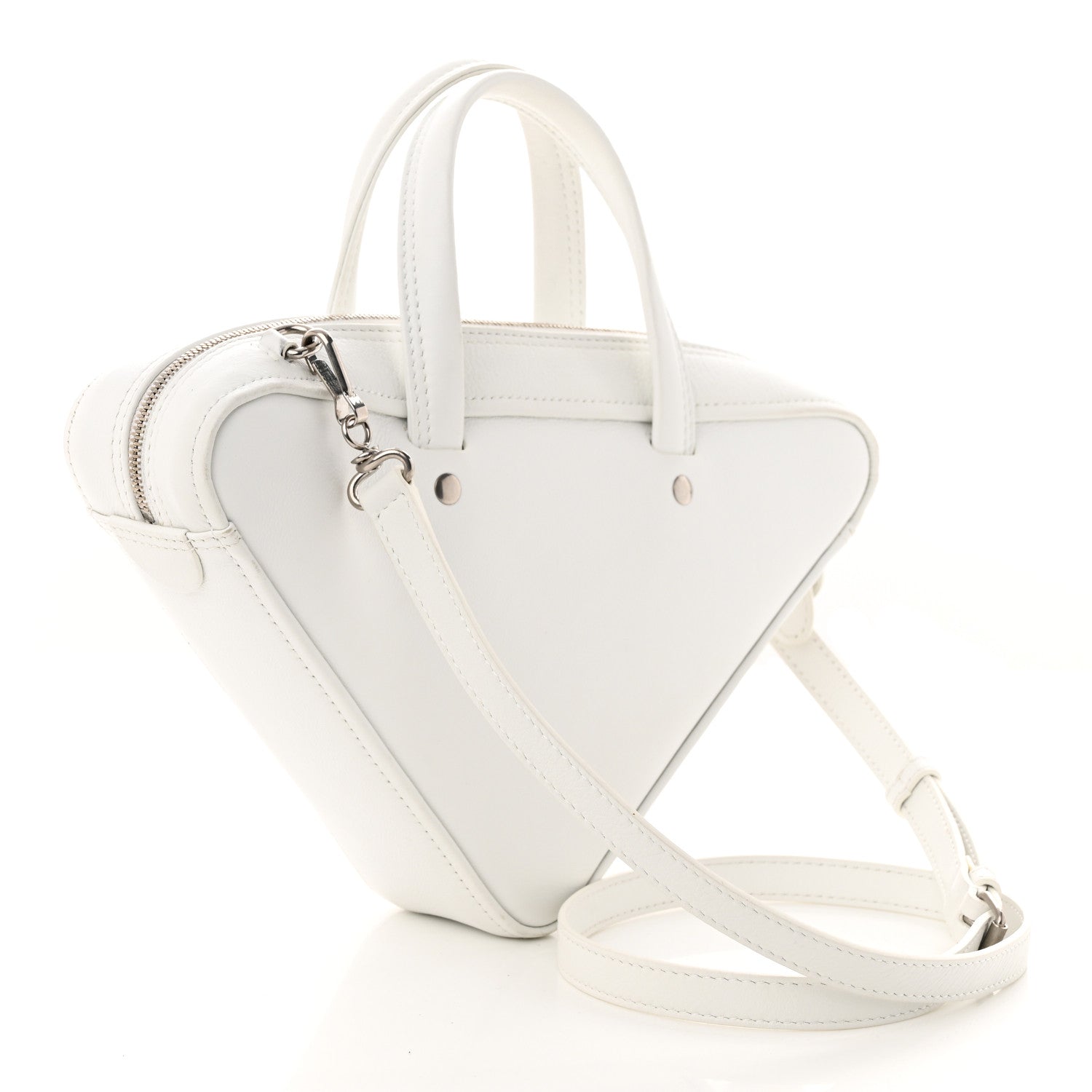 Balenciaga Calfskin S Triangle Duffle White 3 of 12