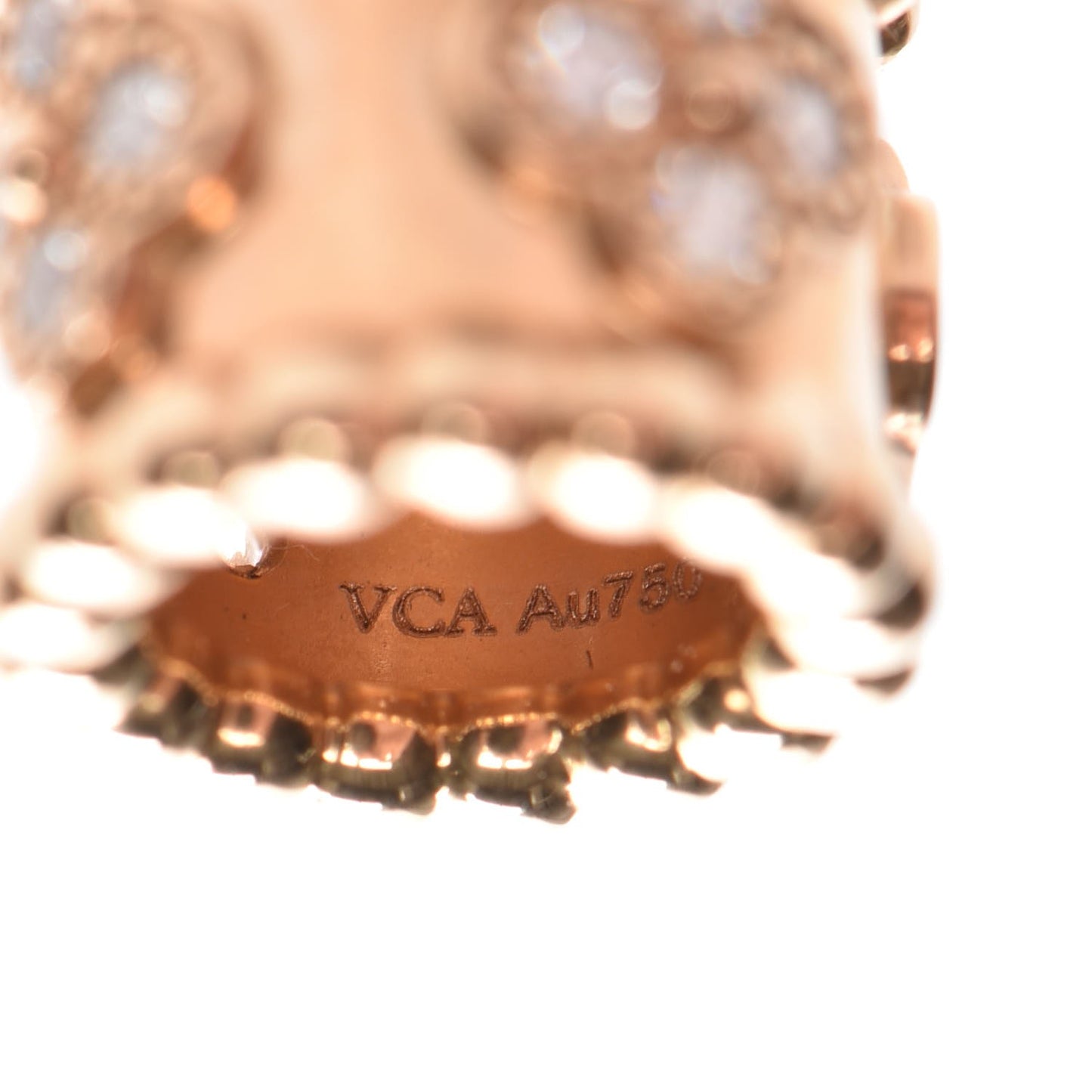 18K Rose Gold Diamond Perlee Clovers Pendant