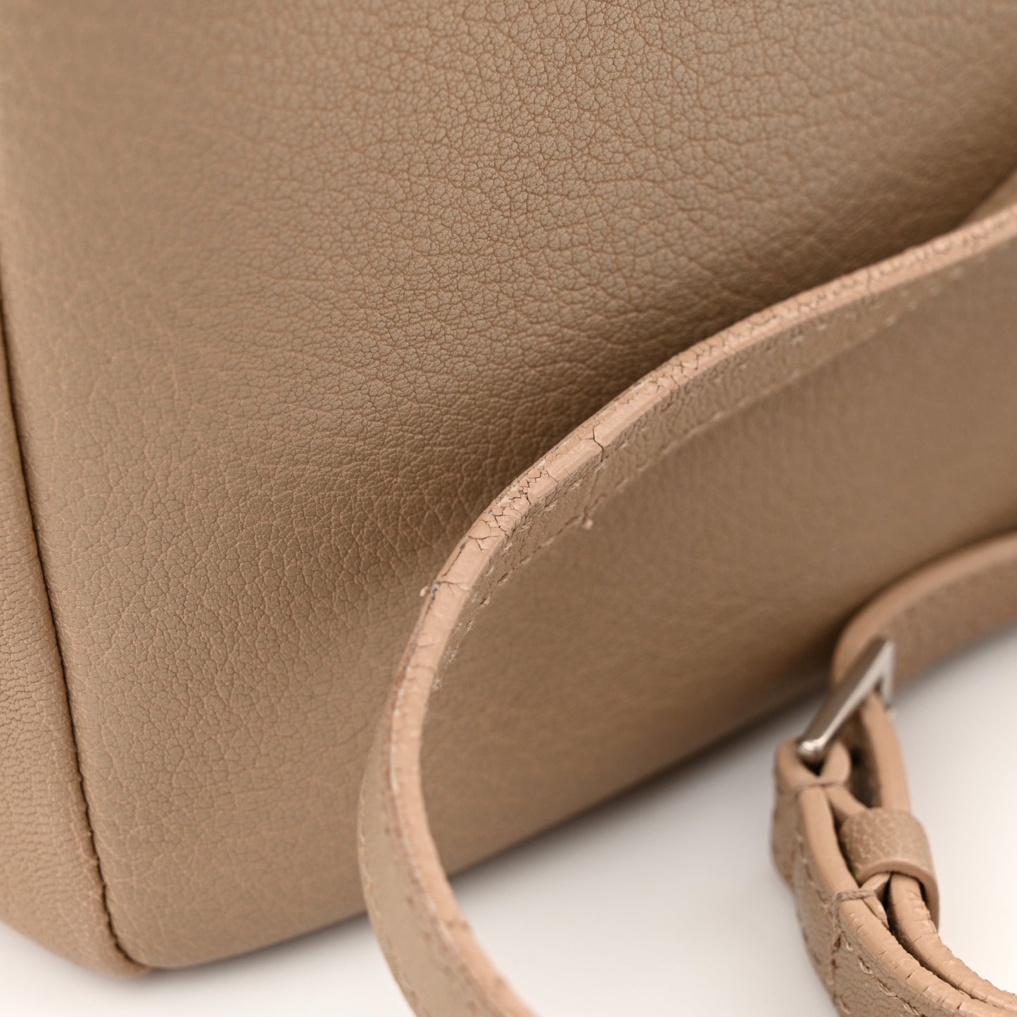 Lambskin Monogram Small Lou Camera Bag Dark Beige