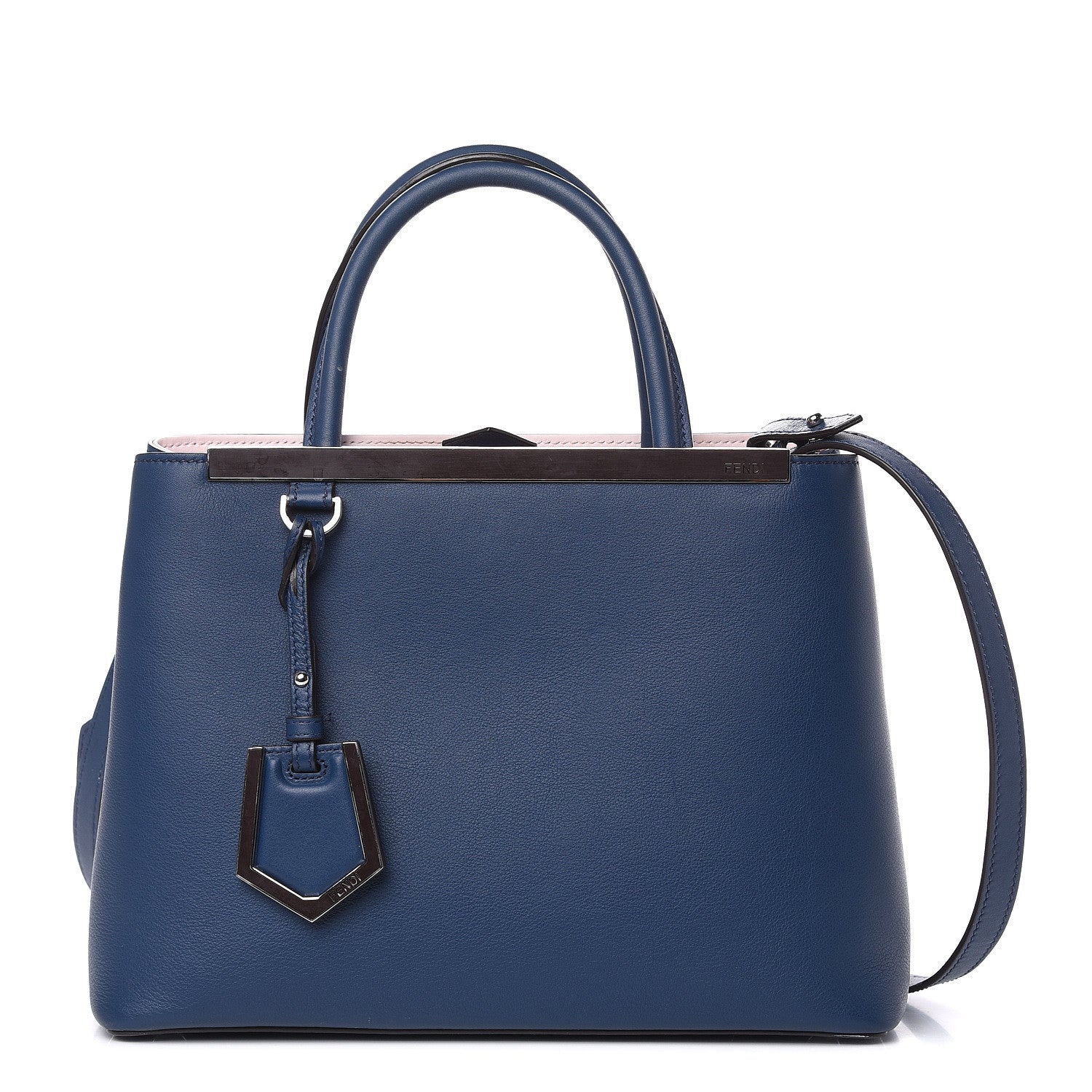 Fendi Vitello Dolce Century Petite 2Jours Tote Blue Rosa Doll 1 of 13