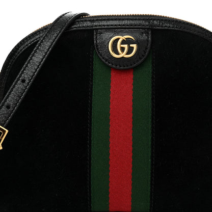 Gucci Suede Patent Web GG Small Ophidia Dome Shoulder Bag Black 8 of 15