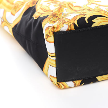 Versace Nylon Baroque Print Tote Black 7 of 9